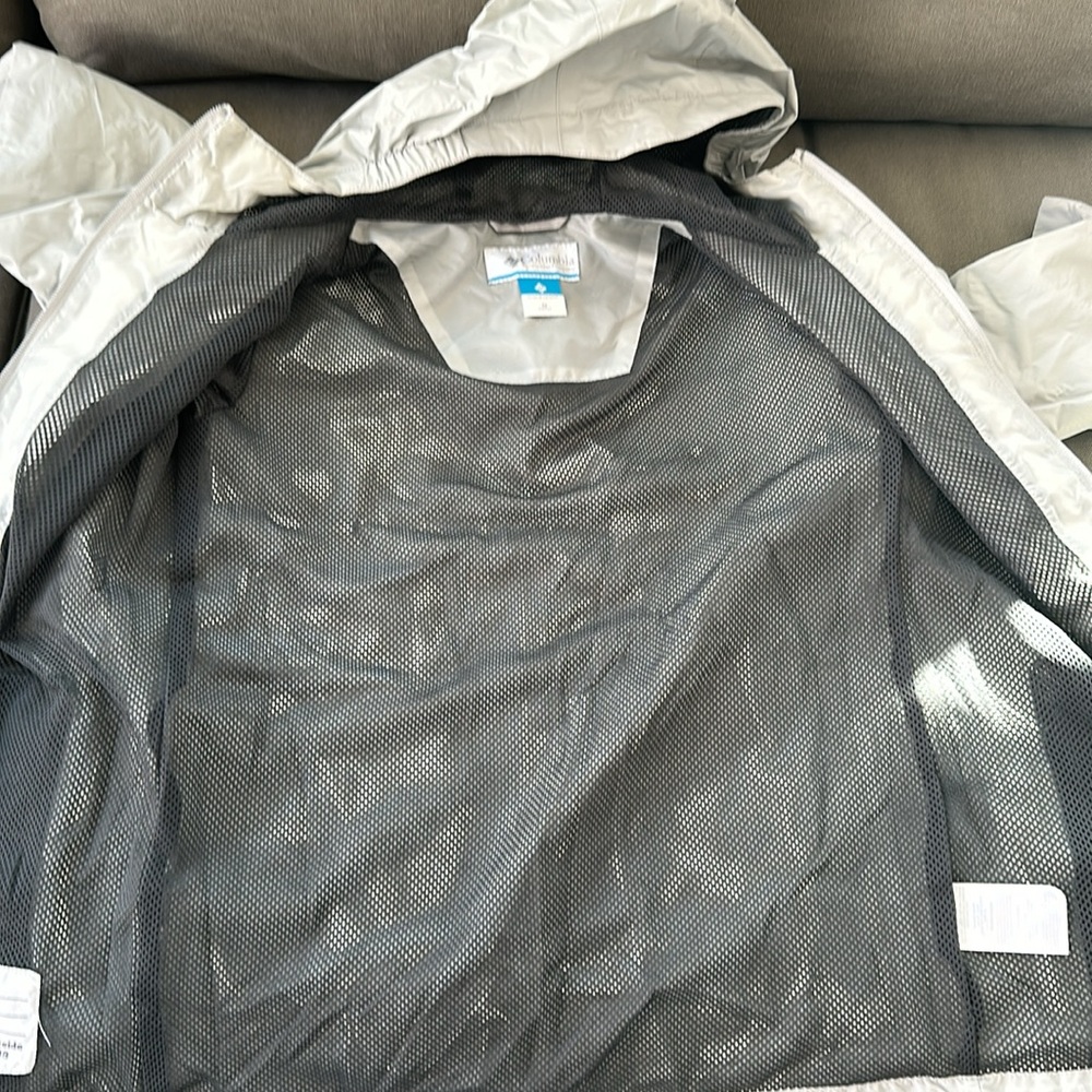 COLUMBIA Silver Gray Waterproof Hooded Jacket Kids M EUC - Picture 16 of 16